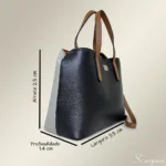 Bolsa de Couro Cecília - Preta e Off White - Imagem 5