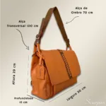 Bolsa Feminina Transversal Julia - Laranja/Caramel - Imagem 4
