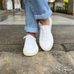 Tênis Casual Feminino de Couro Branco - Mia - Imagem 3