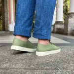 Tênis Casual Feminino de Couro Verde - Mia - Imagem 2