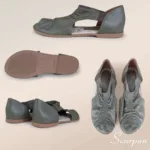 Sandália Rasteira de Couro Verde - 158.022 - Imagem 4