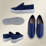 Tênis Slip On Feminino "COM Forro" de Couro Marinho - 6072 - Imagem 5