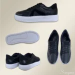 Tênis de Couro Feminino Preto - 1595-C013 - Imagem 5