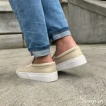 Tênis Slip On Feminino "COM  Forro" de Couro Off White - 6072 - Imagem 2