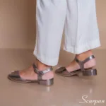 Sandália Feminina de Couro Salto Baixo 182.152 - Cinza - Imagem 2