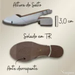 Sandália de Couro Feminina Salto Baixo 182.151 - Off com Verde - Imagem 5