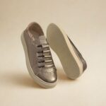 Tênis Casual Feminino de Couro Prata Velho - Sofia - Imagem 4