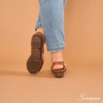 Sandálina Anabela em Couro 173.150 - Caramelo - Imagem 4