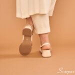 Sandália de Couro Feminina Salto Bloco 145.160 - Off White - Imagem 4