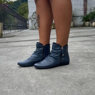 Bota Cano Curto Couro Marinho - 258B