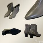 Bota Feminina Bico Fino Cinza em Couro - 179.137 - Imagem 5