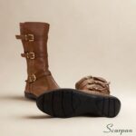 Bota Cano Médio com 3 fivelas Couro - Havana - 310B - Imagem 4