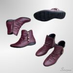 Bota Cano Curto Couro Marsala - 258B - Imagem 5