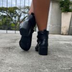 Bota Feminina de Couro com Salto Preto - LB 1112 - Imagem 2