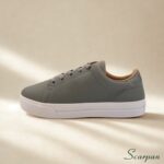 Tênis Casual Feminino de Couro Cinza - 776