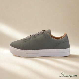 Tênis Casual Feminino de Couro Cinza - 776