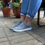 Tênis Casual Feminino de Couro Cinza - 776 - Imagem 7