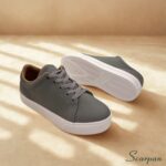 Tênis Casual Feminino de Couro Cinza - 776 - Imagem 5