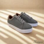 Tênis Casual Feminino de Couro Cinza - 776 - Imagem 2