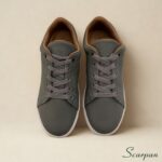 Tênis Casual Feminino de Couro Cinza - 776 - Imagem 3