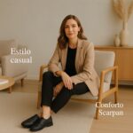 Tênis Feminino de Couro Preto - 178.169 - Imagem 2