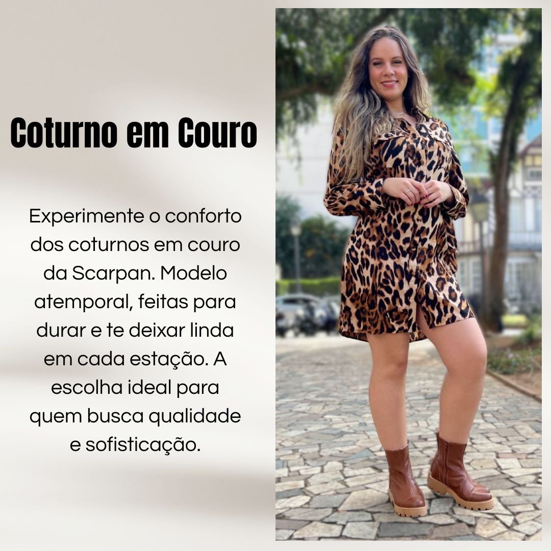 Coturno Feminino de Couro Caramelo - 152.171 Site 02-3