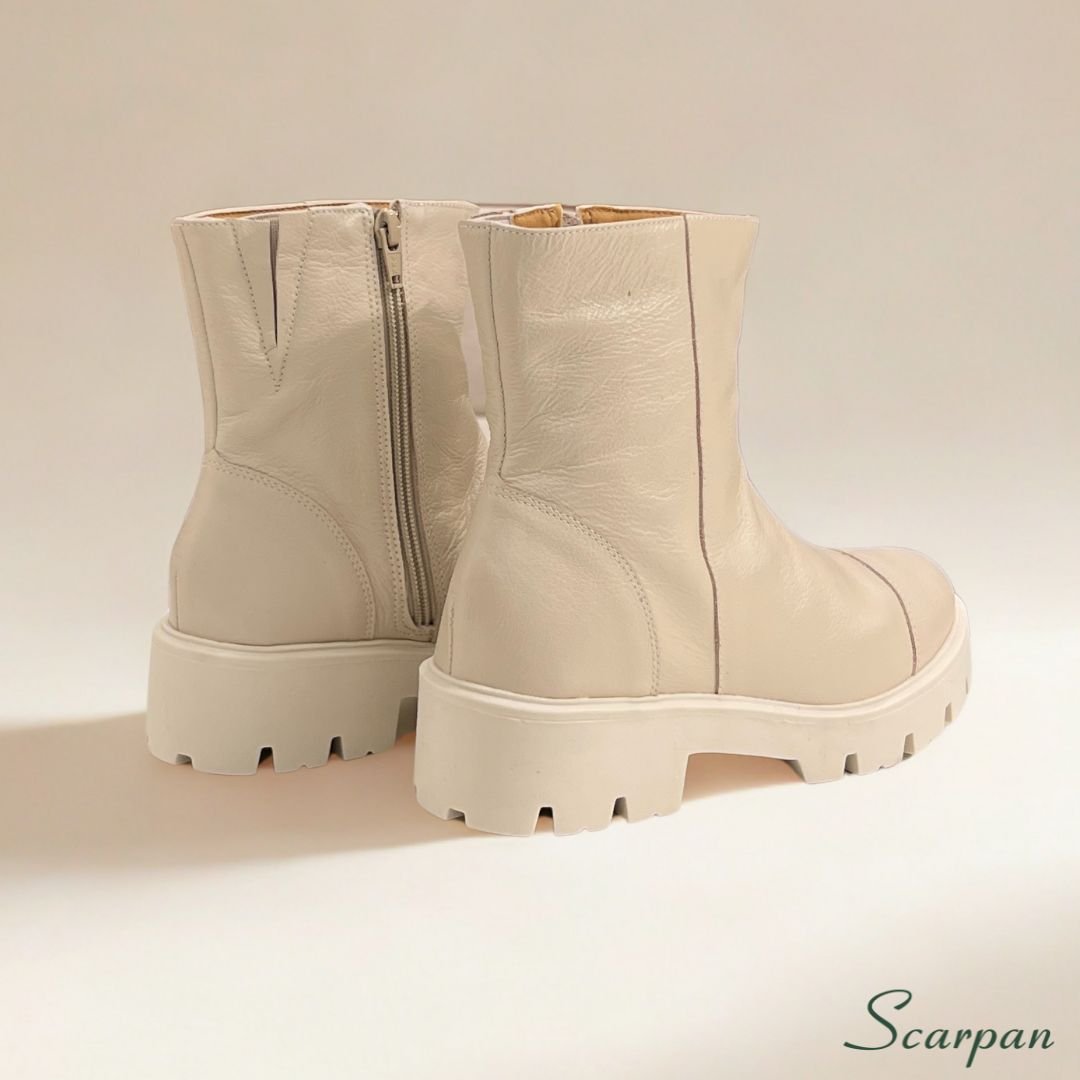 Coturno Feminino de Couro Off White - 152.171 Site 03