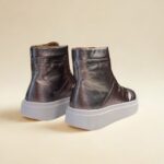 Tênis Cano Alto em Couro Prata Velha - 153.170 - Imagem 7