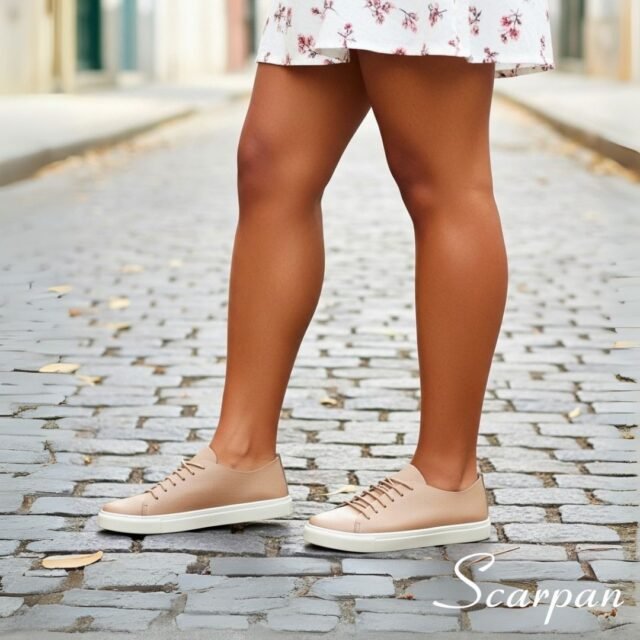 Tênis casuais super macio em Couro Nude. Um modelo super casual e muito confortável que pode ser usado em diversas ocasiões Referência: Mia Material Cabedal: Couro Legítimo Material Forro: Têxtil Gênero: Feminino Altura do Solado 2 cm Peso: 700 g
