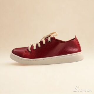 Tênis Casual Feminino de Couro Vinho - Mia 153.172