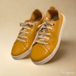 Tênis Casual Feminino de Couro Mostarda - Mia 153.172 - Imagem 6