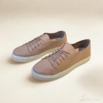 Tênis Casual Feminino de Couro Nude - Mia - Imagem 5