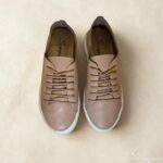 Tênis Casual Feminino de Couro Nude - Mia - Imagem 8