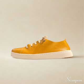 Tênis Casual Feminino de Couro Mostarda - Mia 153.172