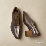 Oxford em Couro com Elástico e Salto Bloco 106.174 Prata Velha - Imagem 3