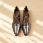 Oxford em Couro com Elástico e Salto Bloco 106.174 Prata Velha - Imagem 7