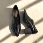 Oxford em Couro com Elástico e Salto Bloco 106.174 Preto - Imagem 3