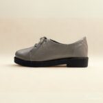 Tênis Casual Feminino em Couro Cinza - 178.146