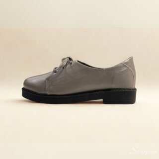 Tênis Casual Feminino em Couro Cinza - 178.146