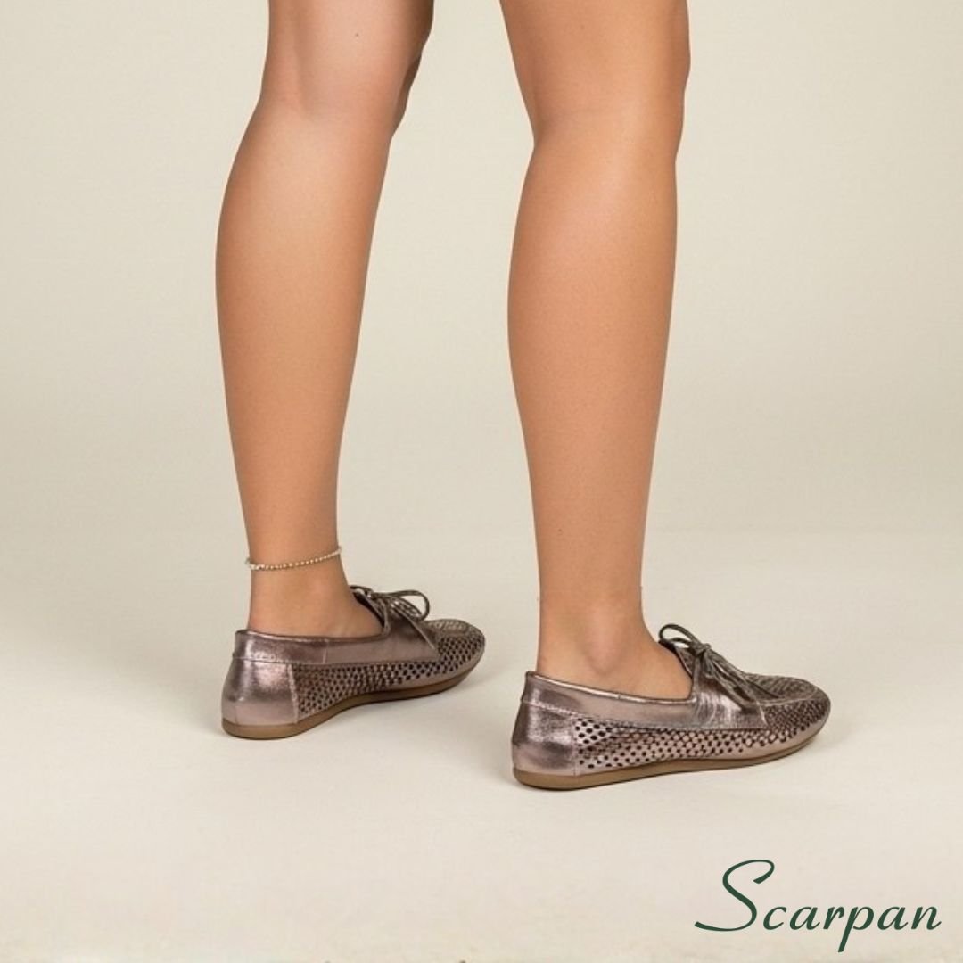 Mocassim Feminino em Couro Metalizado 52550 Site 02-2