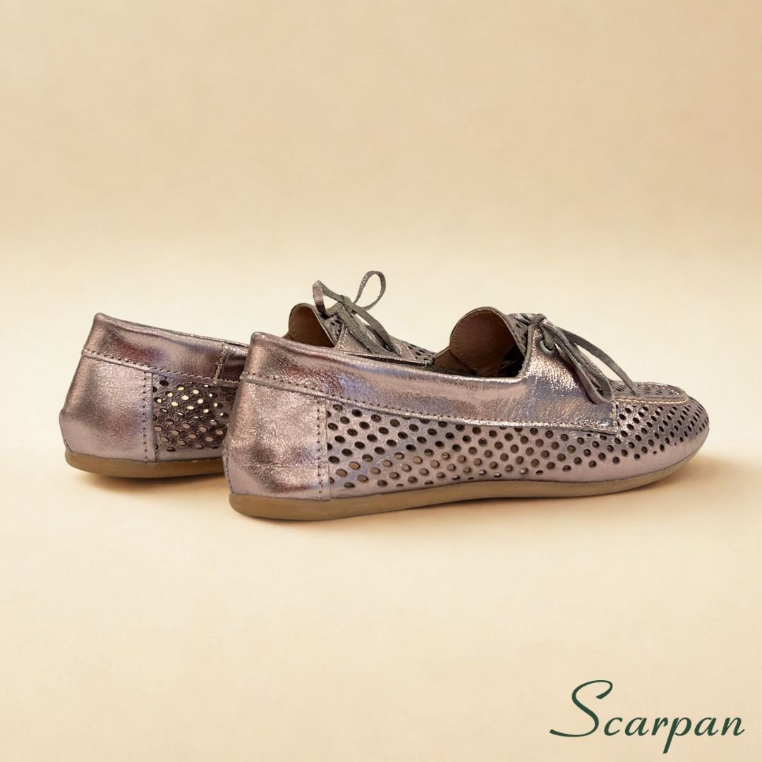Mocassim Feminino em Couro Metalizado 52550 Site 02