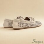 Mocassim com laço Off White em Couro Vazado  - 52550 - Imagem 7