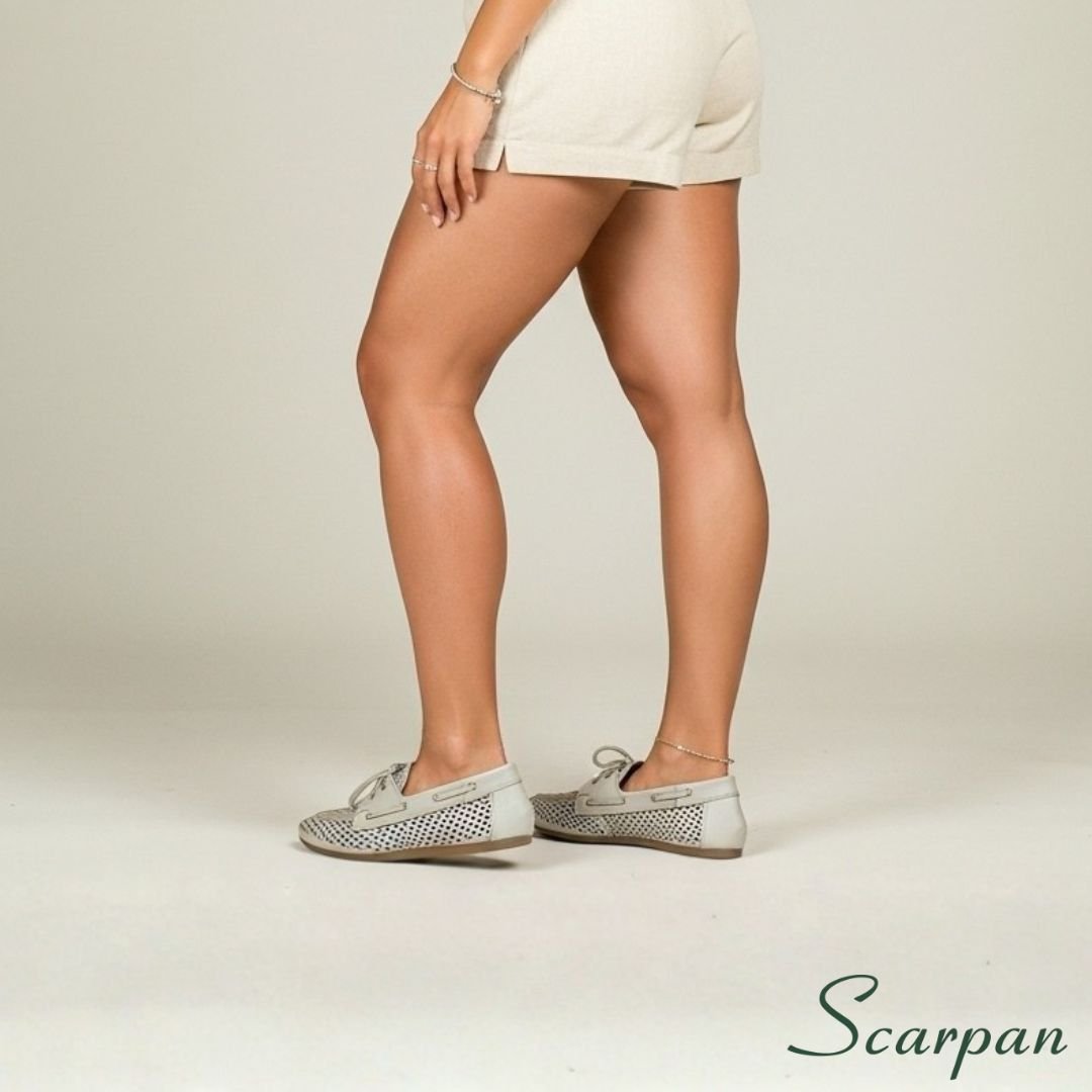 Mocassim Feminino em Couro Off White 52550 Site 02-2