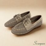 Mocassim com laço Off White em Couro Vazado  - 52550 - Imagem 5