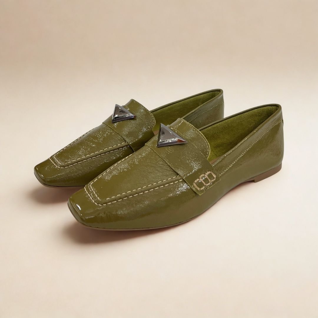 Mocassim em Couro Verniz Verde 7214 - Site 03