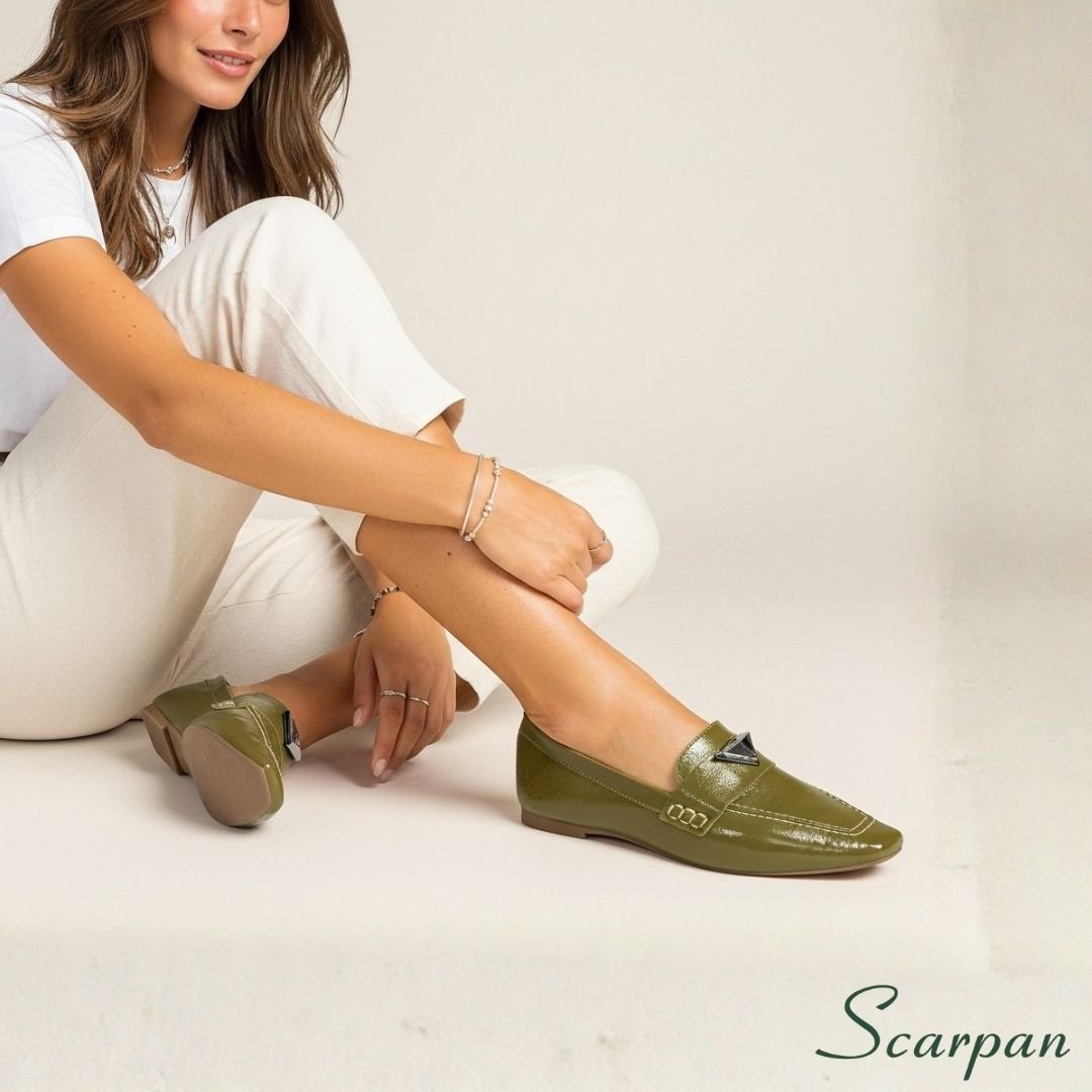 Mocassim em Couro Verniz Verde 7214 - Site 04-1