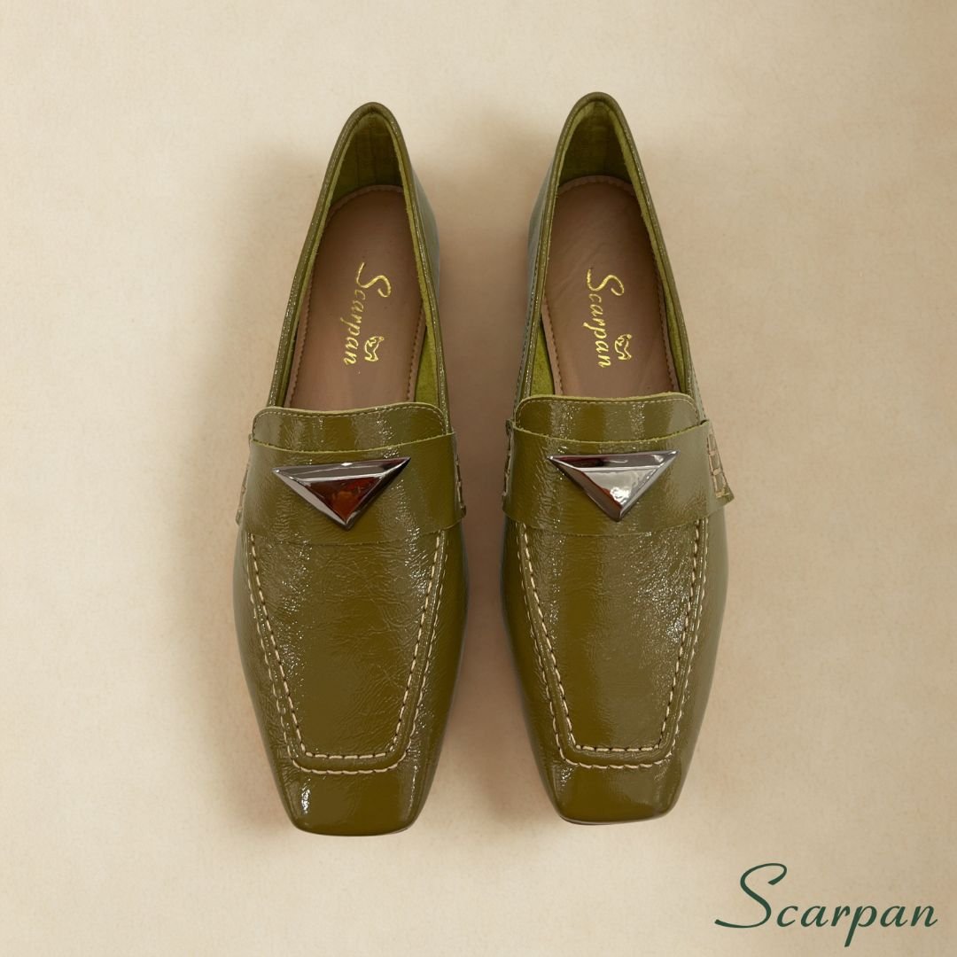 Mocassim em Couro Verniz Verde 7214 - Site 04