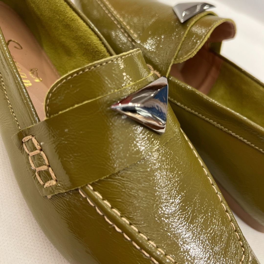 Mocassim em Couro Verniz Verde 7214 - Site 05