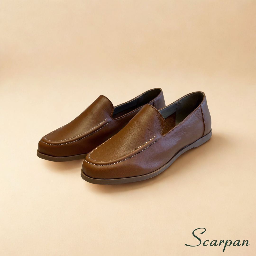 Mocassim feminino em Couro Caramelo - 121.029 - site 03
