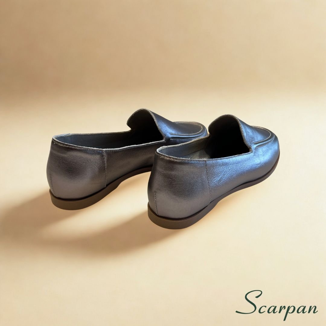 Mocassim feminino em Couro Prata Velho - 121.029 - site 02